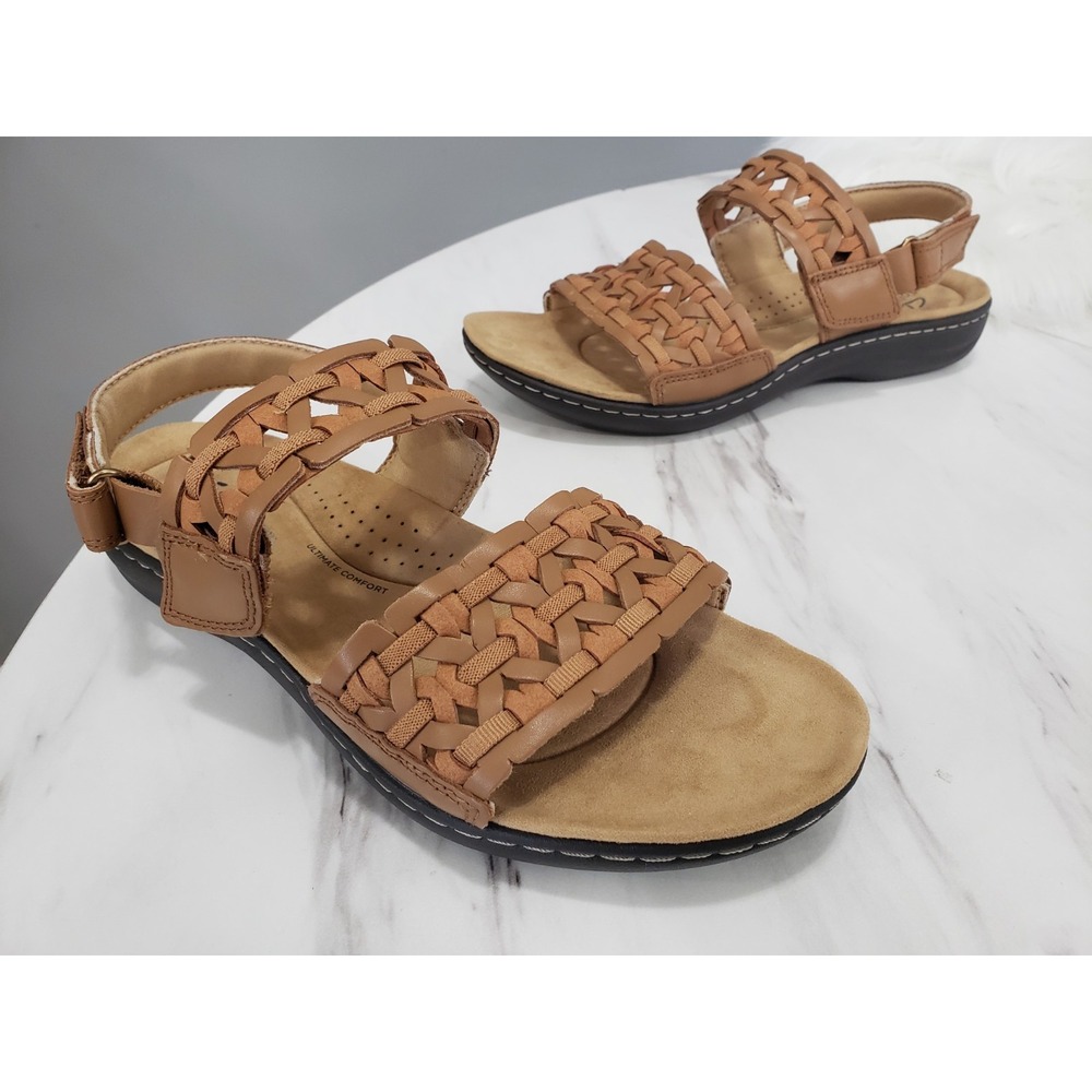 NEW NO BOX 8.5 WIDE Womens Sandals Clarks Laurieann Lily ankle strap open toe